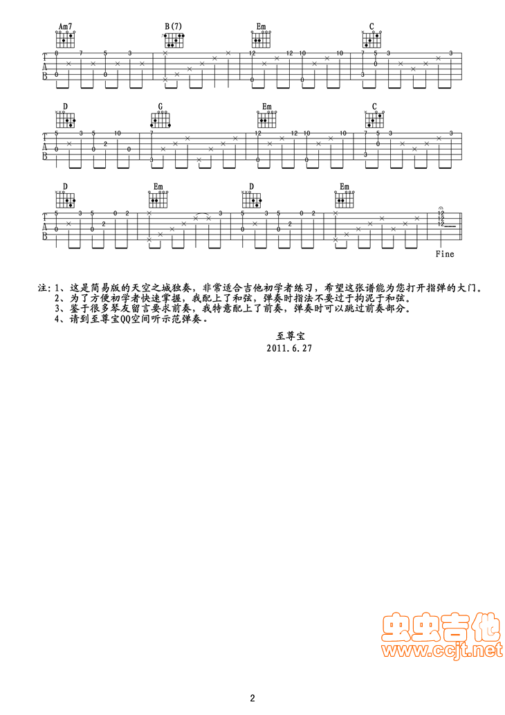 Laputa Castle In The Sky by Joe Hisaishi SOLO Guitar Tabs Chords Notes Sheet Music Free