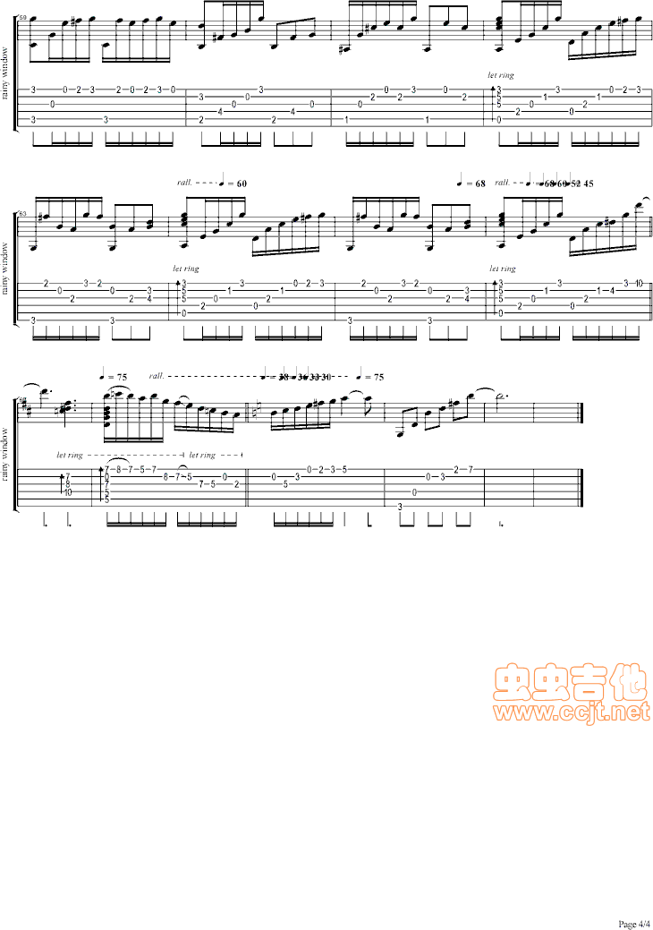 Rain By The Window by Masaaki Kishibe Guitar Tabs Chords Notes Sheet Music Free