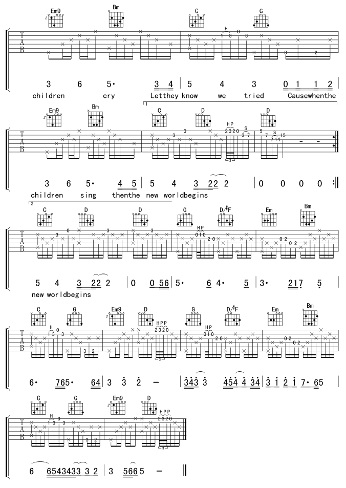 When The Children Cry by White Lion Guitar Tabs Chords Notes Sheet Music Free