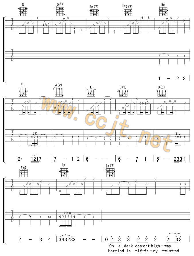 Eagles Guitar Tab Pdf Blank Music Sheet