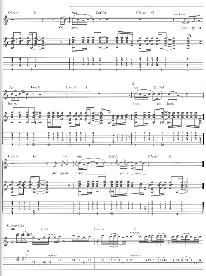 Old Love by Eric Clapton Guitar Sheet Music Free