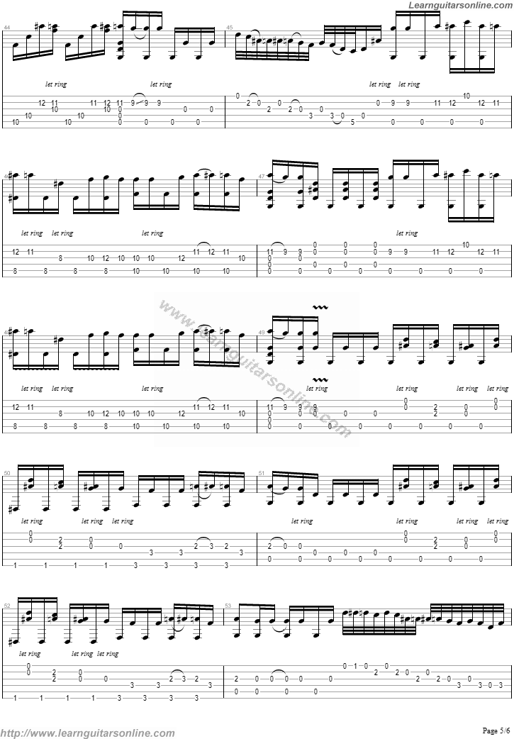 Wa Come on from Let's Go to My Star by Lee Jung Hyun Guitar Tabs Chords Solo Sheet Music Free
