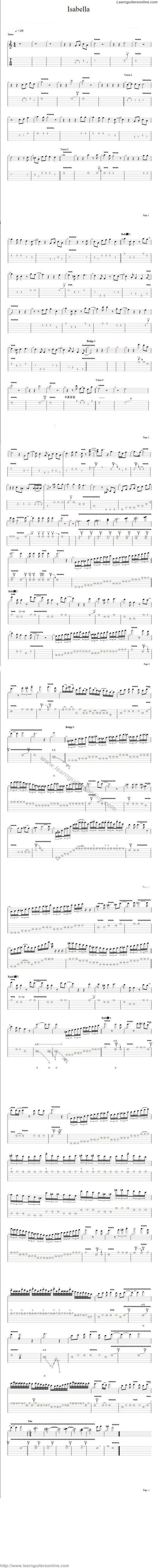 Isabella by Ozielzinho Guitar Tabs Chords Solo Notes Sheet Music Free