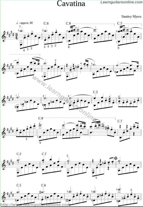 Cavatina tab by Stanley Myers - Guitar Tabs Explorer