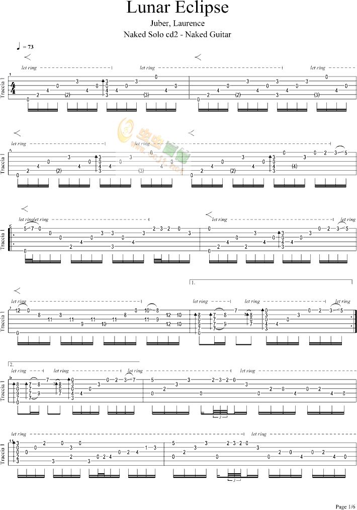 lunar eclipse by Juber Laurence Guitar Sheet Music Free